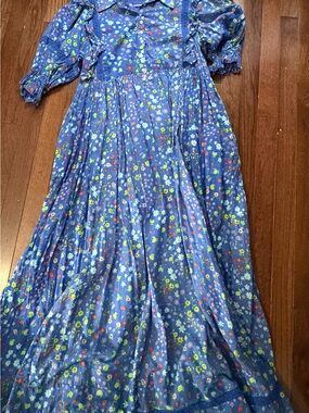 Karlie Blue Floral Midi Dress Summer Dress